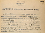 Harold Wesley Robinson - Certificate of Registration of American Citizen