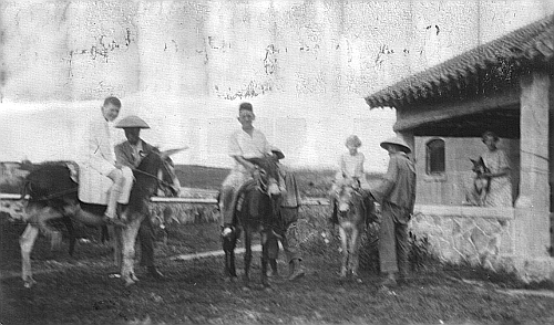 Traveling by donkey was the way to get from the train Peitaiho