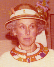 Carol Hills with bonnet and neck-piece