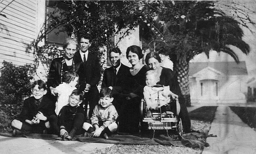 Stambaugh Family gathering at 337 Carroll Park West, Long Beach, CA, 1925